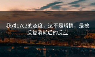 我对17c2的态度，这不是矫情，是被反复消耗后的反应