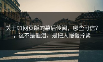 关于91网页版的幕后传闻，哪些可信？，这不是催泪，是把人慢慢拧紧