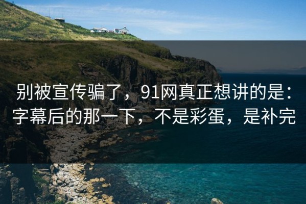 别被宣传骗了，91网真正想讲的是：字幕后的那一下，不是彩蛋，是补完