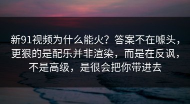 新91视频为什么能火？答案不在噱头，更狠的是配乐并非渲染，而是在反讽，不是高级，是很会把你带进去