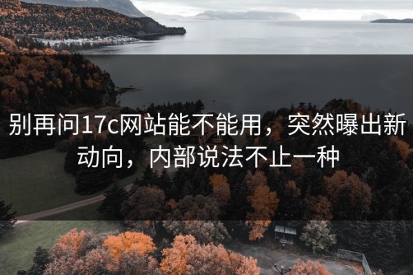 别再问17c网站能不能用，突然曝出新动向，内部说法不止一种