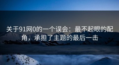 关于91网0的一个误会：最不起眼的配角，承担了主题的最后一击