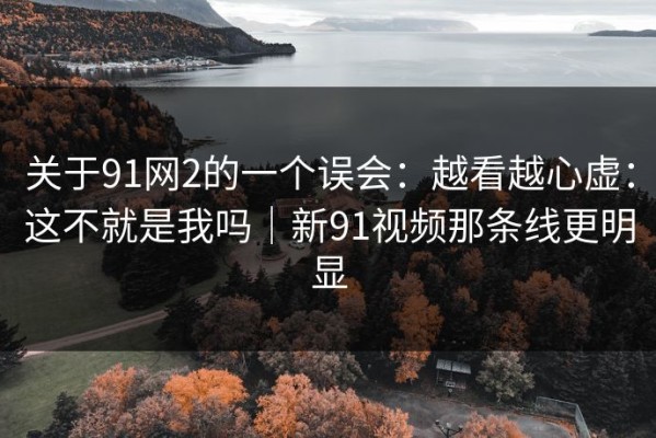 关于91网2的一个误会：越看越心虚：这不就是我吗｜新91视频那条线更明显