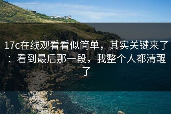 17c在线观看看似简单，其实关键来了：看到最后那一段，我整个人都清醒了