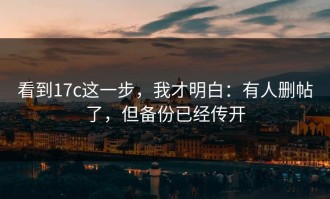 看到17c这一步，我才明白：有人删帖了，但备份已经传开