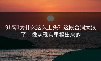 91网1为什么这么上头？这段台词太狠了，像从现实里抠出来的