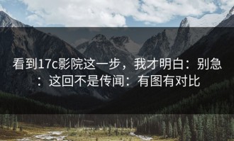 看到17c影院这一步，我才明白：别急：这回不是传闻：有图有对比