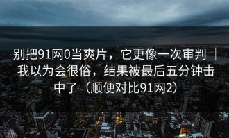别把91网0当爽片，它更像一次审判 ｜ 我以为会很俗，结果被最后五分钟击中了（顺便对比91网2）