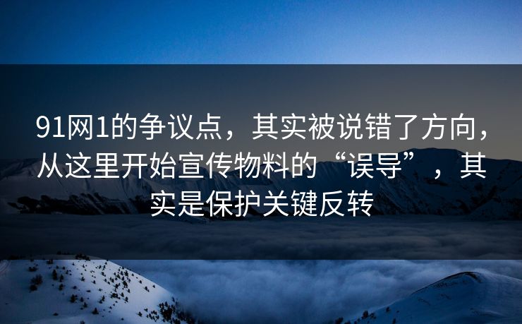91网1的争议点，其实被说错了方向，从这里开始宣传物料的“误导”，其实是保护关键反转