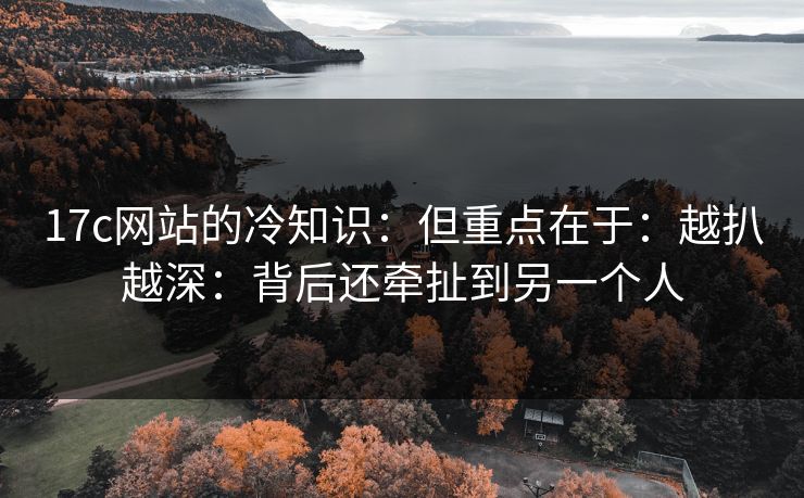 17c网站的冷知识：但重点在于：越扒越深：背后还牵扯到另一个人